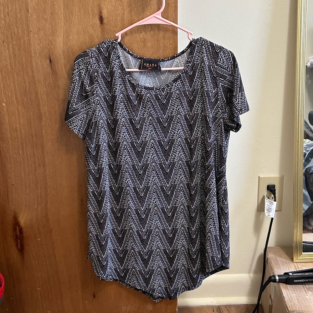 Black/Tan Blouse